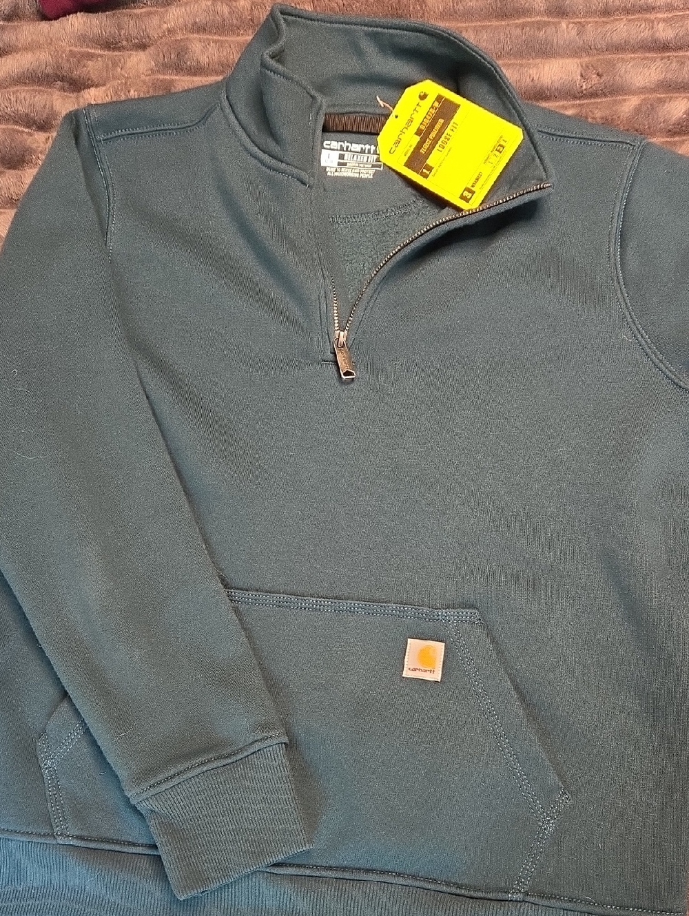 Carhartt Women's Quarter-Zip Pullover Sweatshirt - Teal